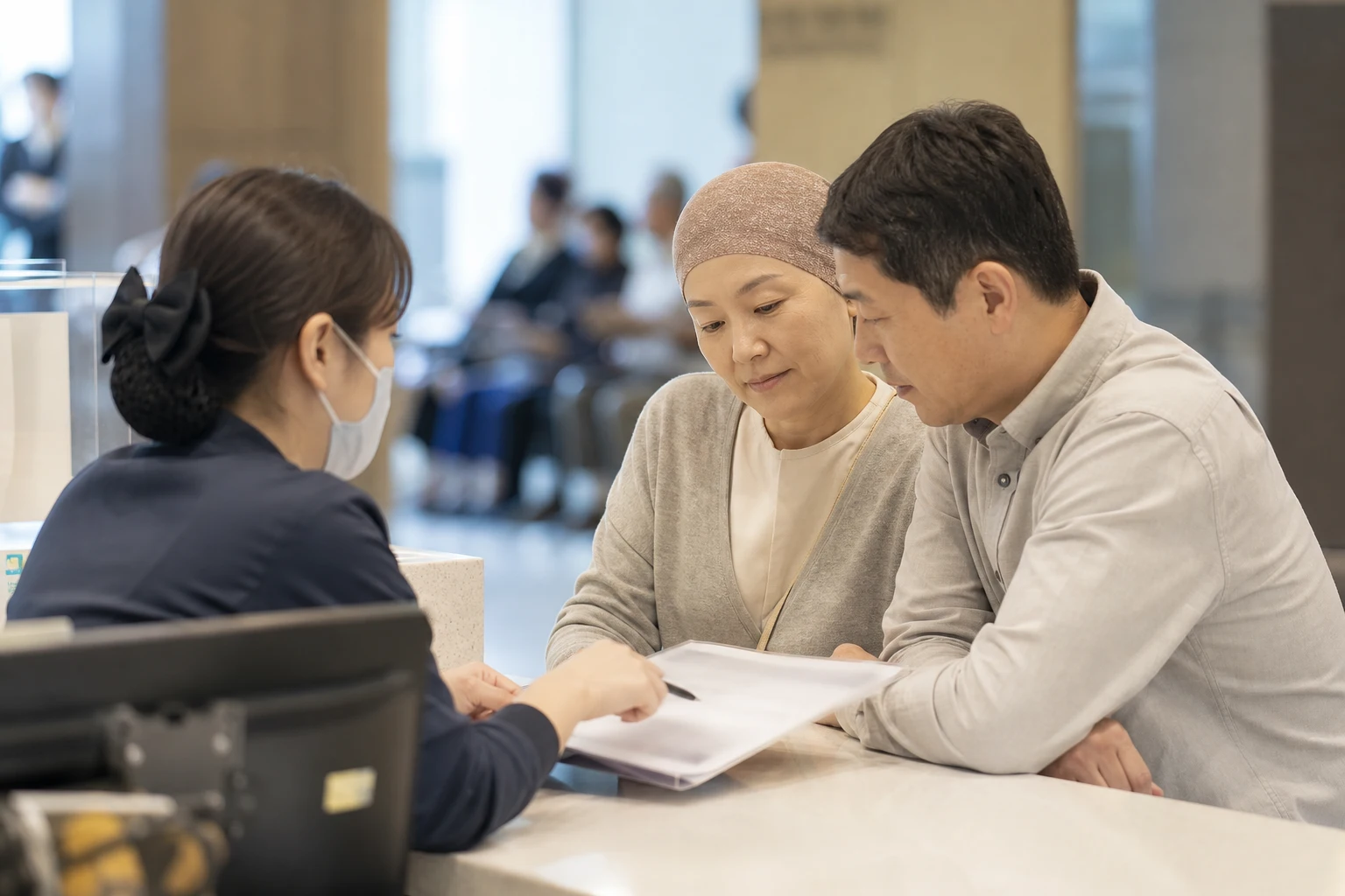 암환자 산정특례 대장암 확인 과정을 보여주는 상담 사진