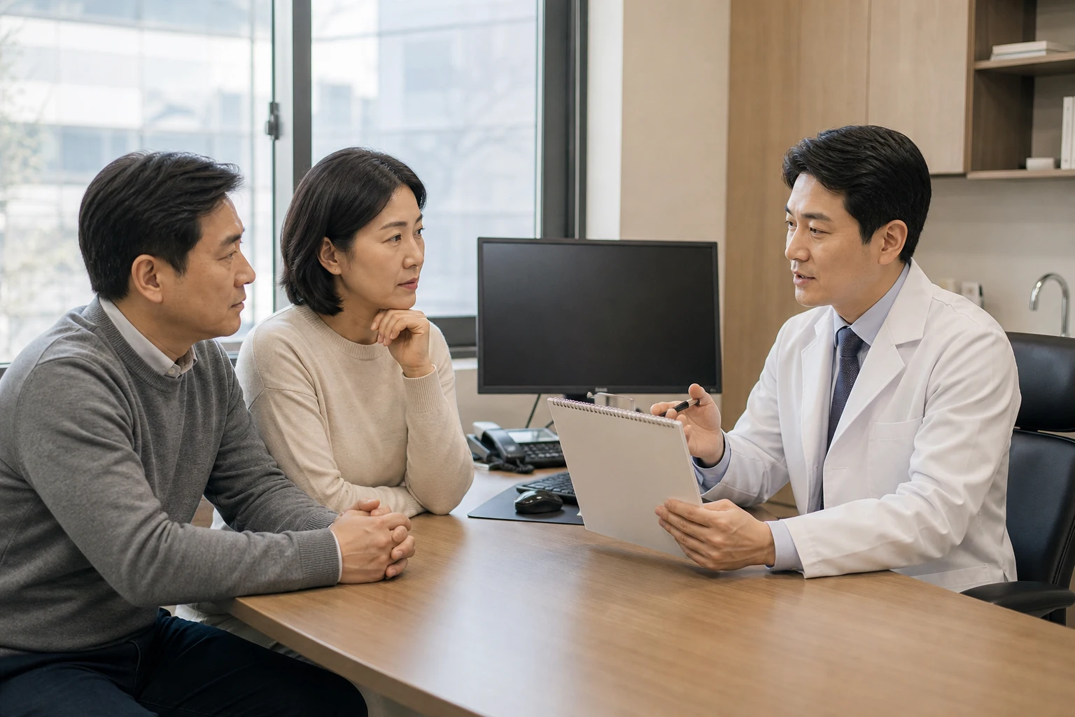 대장암 4기 항암치료 비용 확인 과정을 보여주는 상담 사진