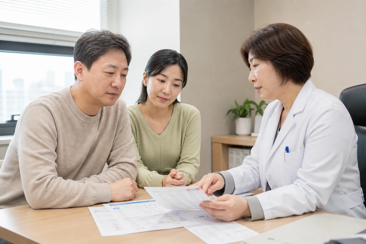 대장 암 항암 치료 비용 확인 과정을 보여주는 상담 사진